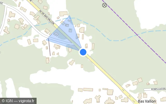 Vue plan de l'emplacement du radar tourelle à Biganos