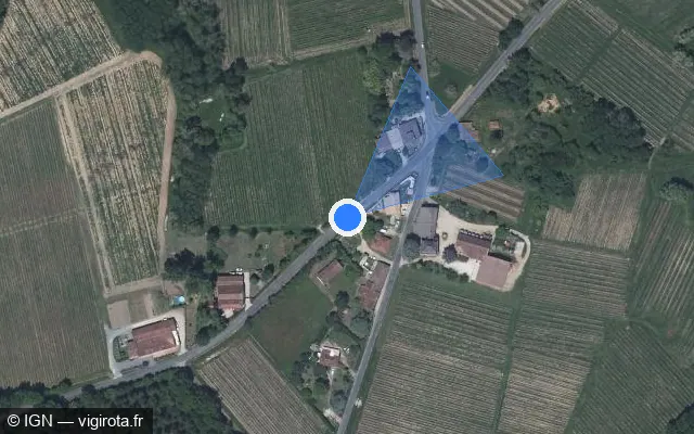 Vue satellite de l'emplacement du radar tourelle à Mourens
