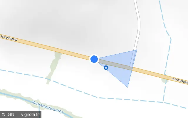 Vue plan de l'emplacement du radar tourelle à Ordan-Larroque