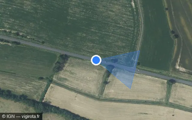 Vue satellite de l'emplacement du radar tourelle à Ordan-Larroque
