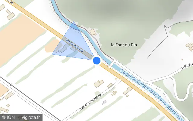 Vue plan de l'emplacement du radar tourelle à Cheval-Blanc
