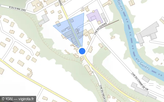 Vue plan de l'emplacement du radar tourelle à Le Pont-de-Beauvoisin