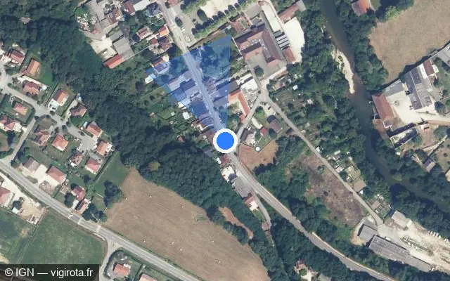 Vue satellite de l'emplacement du radar tourelle à Le Pont-de-Beauvoisin