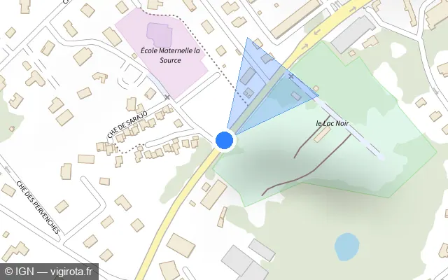 Vue plan de l'emplacement du radar tourelle à Thonon-les-Bains