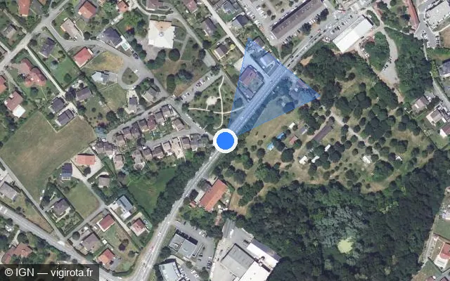Vue satellite de l'emplacement du radar tourelle à Thonon-les-Bains