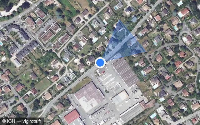Vue satellite de l'emplacement du radar tourelle à Anthy-sur-Léman