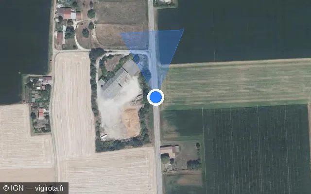 Vue satellite de l'emplacement du radar tourelle à La Côte-Saint-André