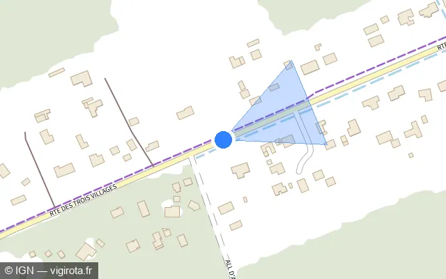 Vue plan de l'emplacement du radar tourelle à Audenge