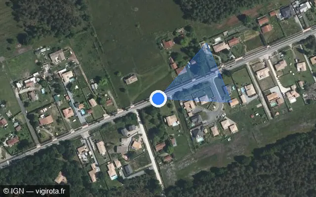 Vue satellite de l'emplacement du radar tourelle à Audenge