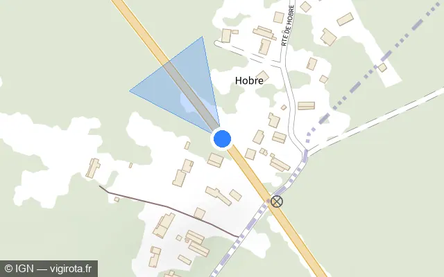 Vue plan de l'emplacement du radar tourelle à Mios