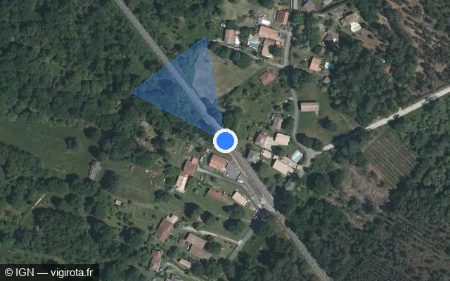 Vue satellite de l'emplacement du radar tourelle à Mios
