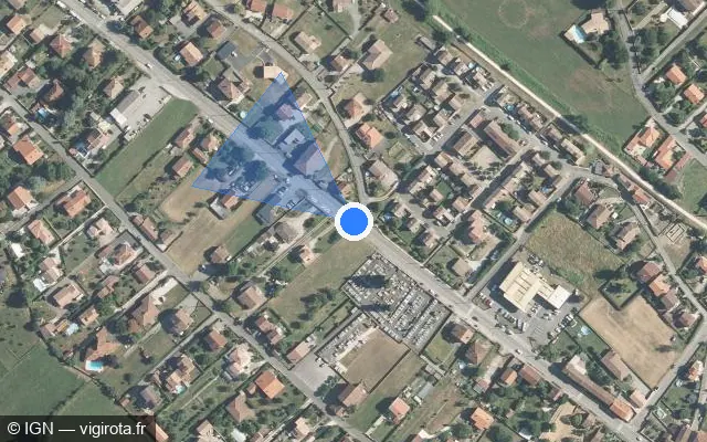 Vue satellite de l'emplacement du radar tourelle à Lorp-Sentaraille
