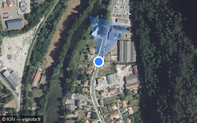 Vue satellite de l'emplacement du radar tourelle à Tarascon-sur-Ariège