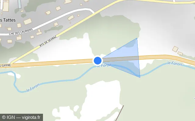 Vue plan de l'emplacement du radar tourelle à Fillinges