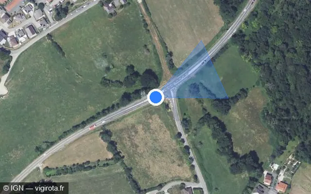 Vue satellite de l'emplacement du radar tourelle à Allinges