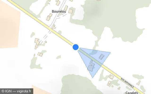 Vue plan de l'emplacement du radar tourelle à Réans