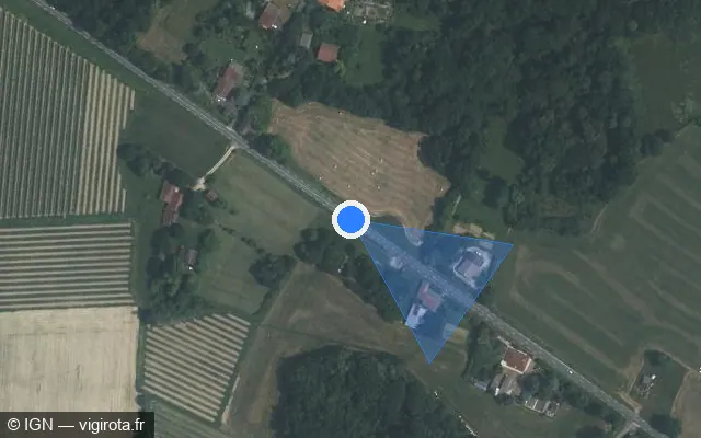Vue satellite de l'emplacement du radar tourelle à Réans