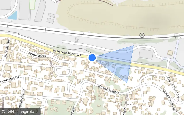 Vue plan de l'emplacement du radar tourelle à La Penne-sur-Huveaune
