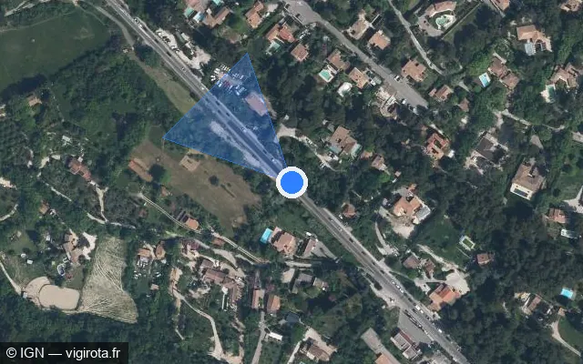 Vue satellite de l'emplacement du radar tourelle à Aix-en-Provence