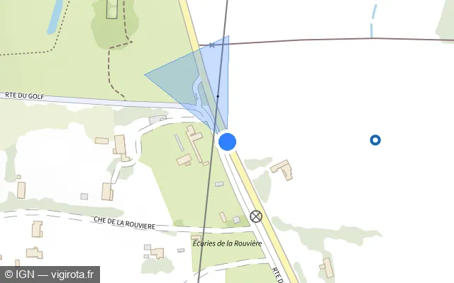 Vue plan de l'emplacement du radar tourelle à Roquebrune-sur-Argens