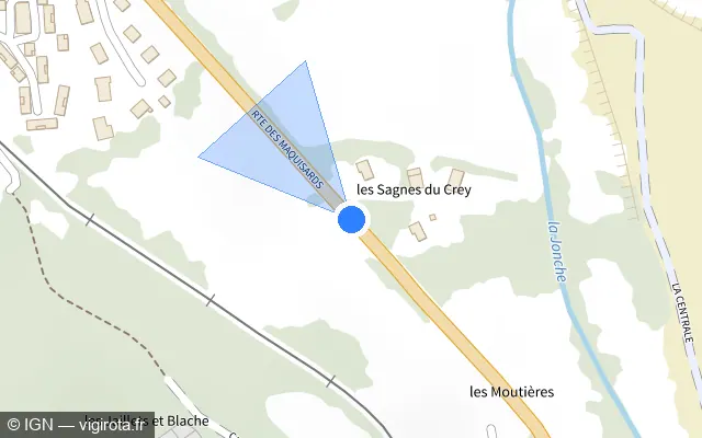 Vue plan de l'emplacement du radar tourelle à Susville