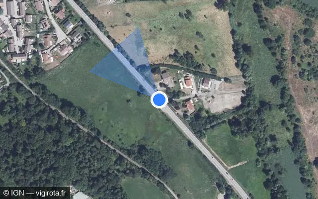 Vue satellite de l'emplacement du radar tourelle à Susville