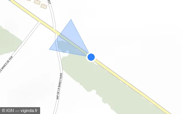 Vue plan de l'emplacement du radar fixe à Landelles