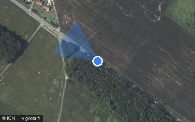 Vue satellite de l'emplacement du radar fixe à Landelles