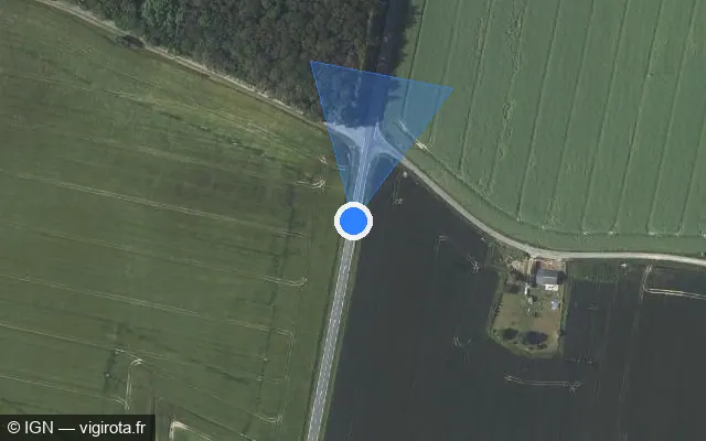 Vue satellite de l'emplacement du radar fixe à Vieuvicq