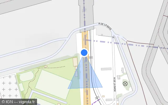 Vue plan de l'emplacement du radar fixe à Paray-Vieille-Poste
