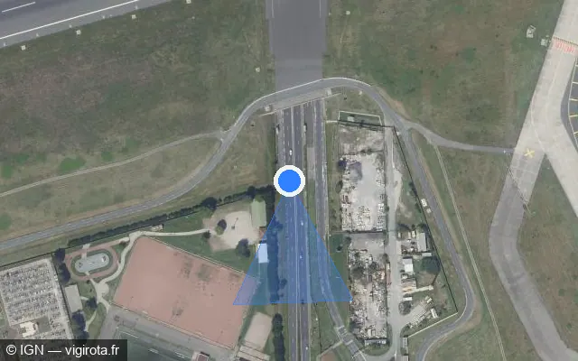 Vue satellite de l'emplacement du radar fixe à Paray-Vieille-Poste