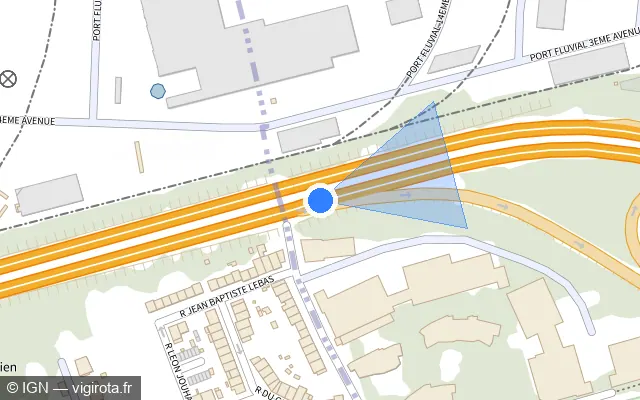 Vue plan de l'emplacement du radar fixe à Loos