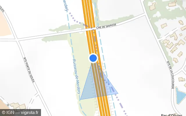 Vue plan de l'emplacement du radar fixe à Saint-Marcel-lès-Sauzet
