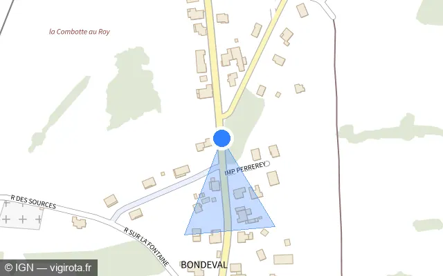 Vue plan de l'emplacement du radar urbain à Bondeval