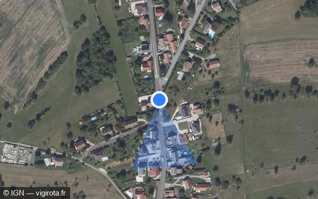 Vue satellite de l'emplacement du radar urbain à Bondeval