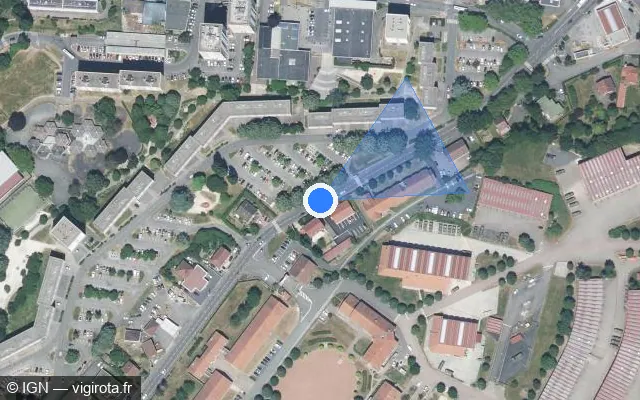 Vue satellite de l'emplacement du radar urbain à Pérouse
