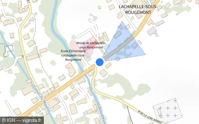 Vue plan de l'emplacement du radar urbain à Lachapelle-sous-Rougemont