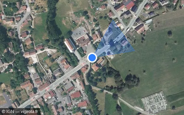 Vue satellite de l'emplacement du radar urbain à Lachapelle-sous-Rougemont