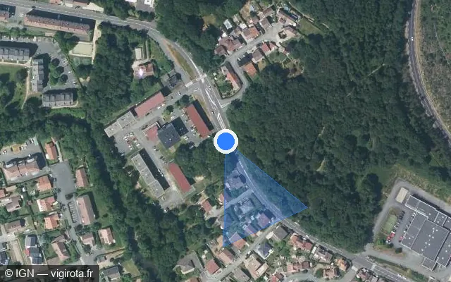 Vue satellite de l'emplacement du radar urbain à Valdoie