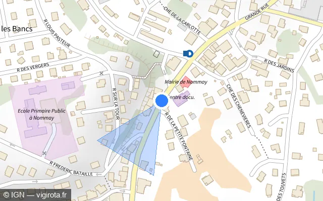 Vue plan de l'emplacement du radar urbain à Nommay