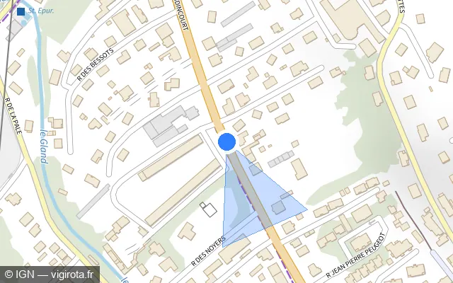 Vue plan de l'emplacement du radar urbain à Audincourt