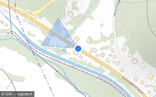 Vue plan de l'emplacement du radar urbain à Essert