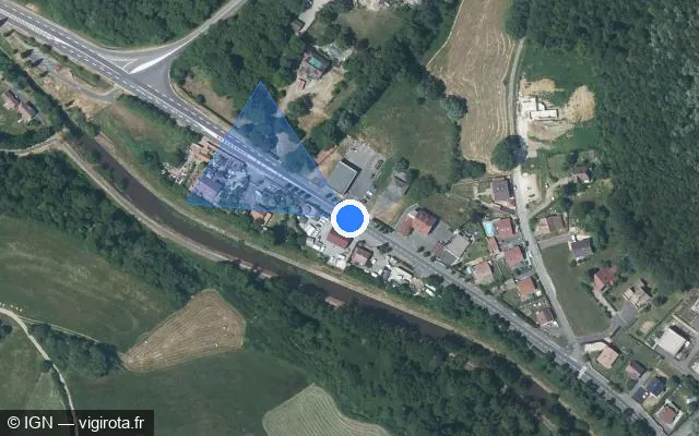 Vue satellite de l'emplacement du radar urbain à Essert