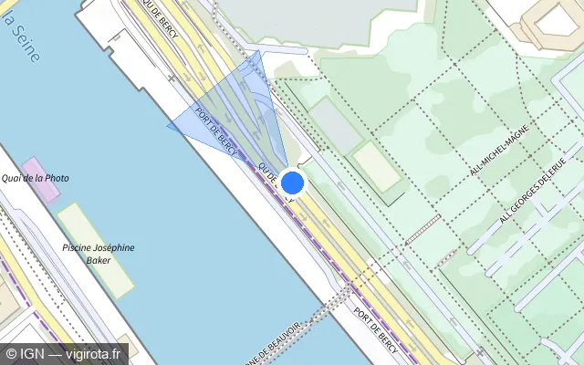 Vue plan de l'emplacement du radar fixe à Charenton-le-Pont