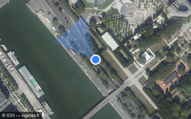 Vue satellite de l'emplacement du radar fixe à Charenton-le-Pont