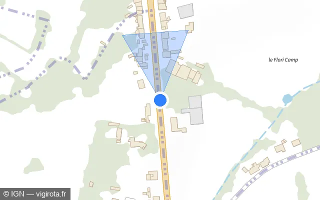Vue plan de l'emplacement du radar urbain à Mairieux