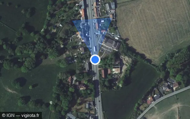 Vue satellite de l'emplacement du radar urbain à Mairieux
