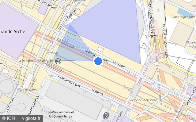 Vue plan de l'emplacement du radar fixe à Puteaux