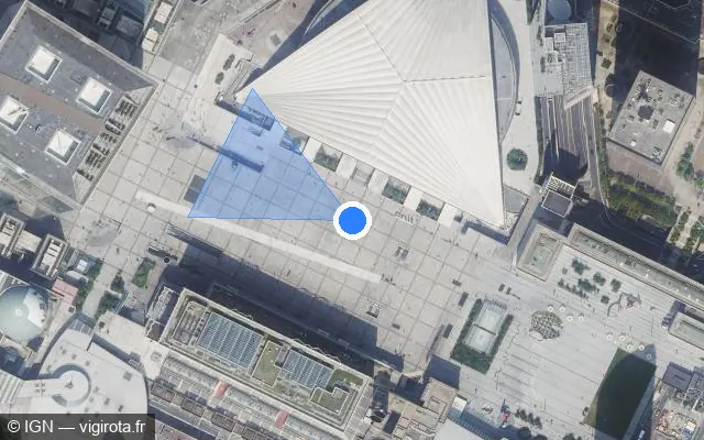 Vue satellite de l'emplacement du radar fixe à Puteaux