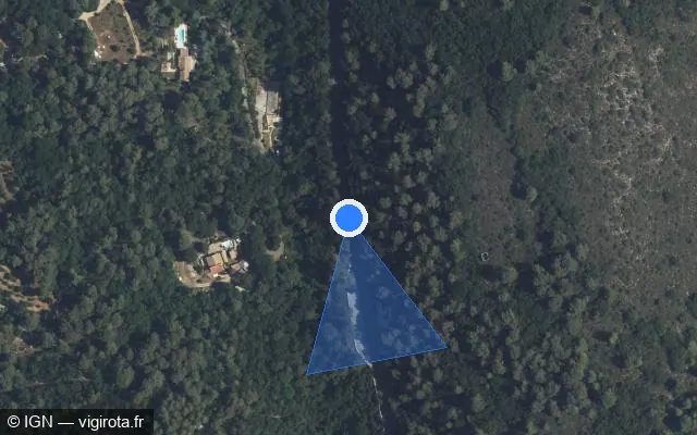 Vue satellite de l'emplacement du radar fixe à Roquefort-les-Pins